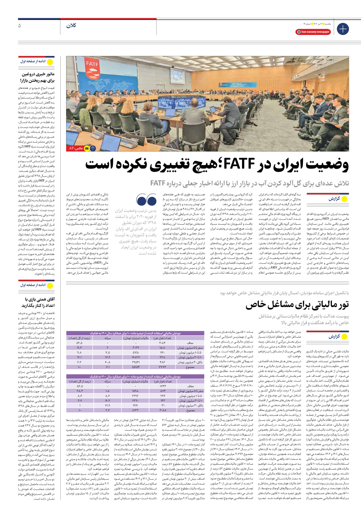 روزنامه ایران اقتصادی - شماره چهارده - ۰۴ تیر ۱۴۰۲ - صفحه ۵