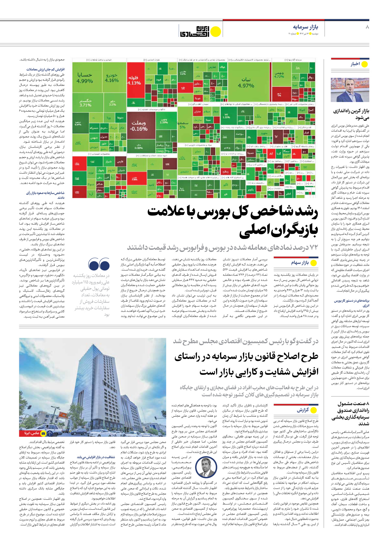 روزنامه ایران اقتصادی - شماره بیست - ۱۲ تیر ۱۴۰۲ - صفحه ۸