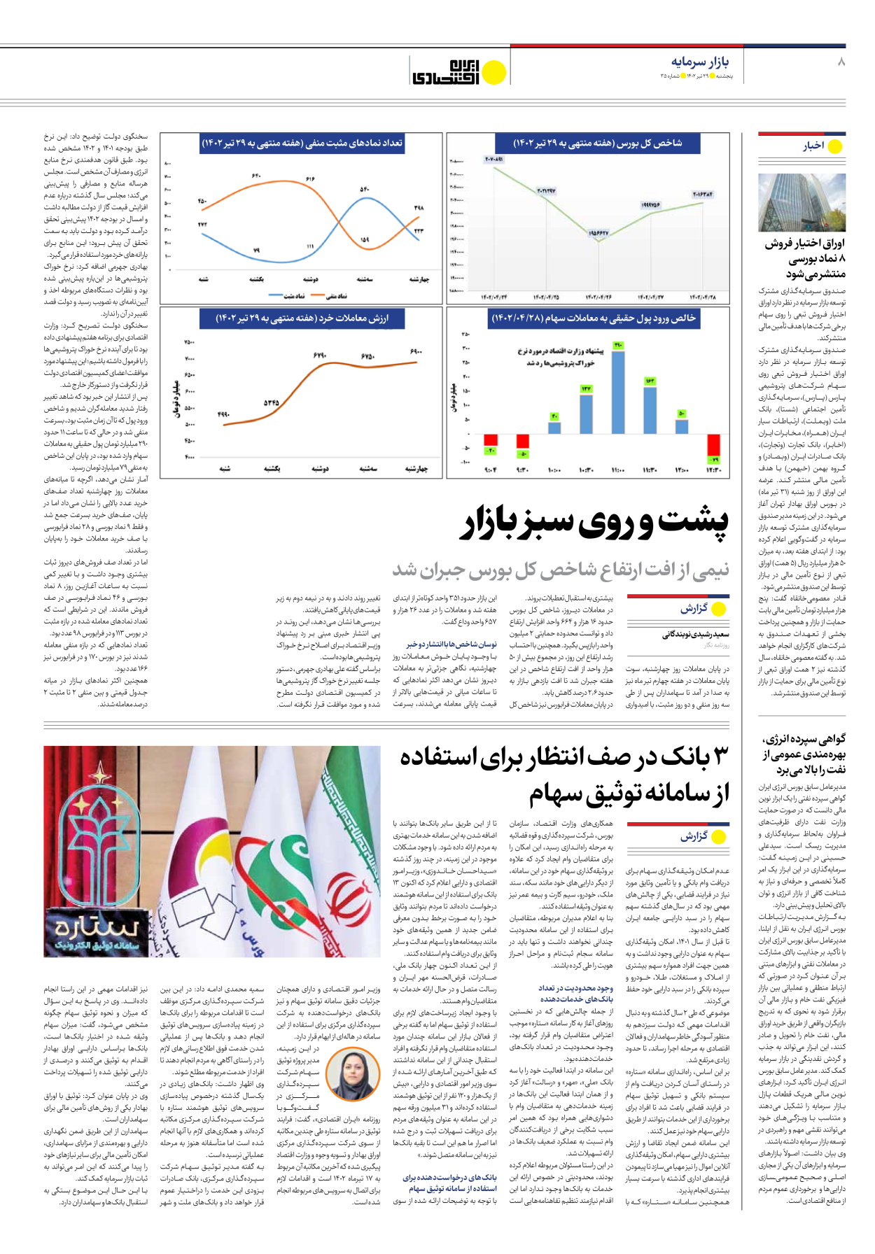 روزنامه ایران اقتصادی - شماره سی و پنج - ۲۹ تیر ۱۴۰۲ - صفحه ۸