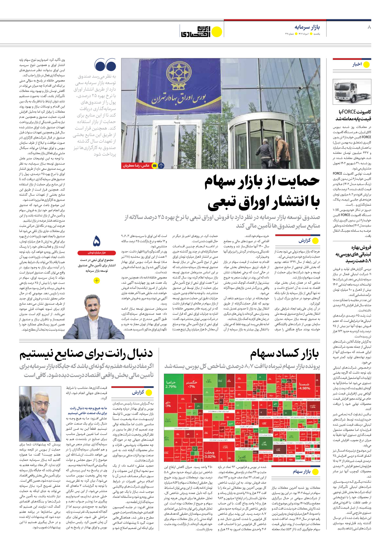 روزنامه ایران اقتصادی - شماره سی و هفت - ۰۱ مرداد ۱۴۰۲ - صفحه ۸
