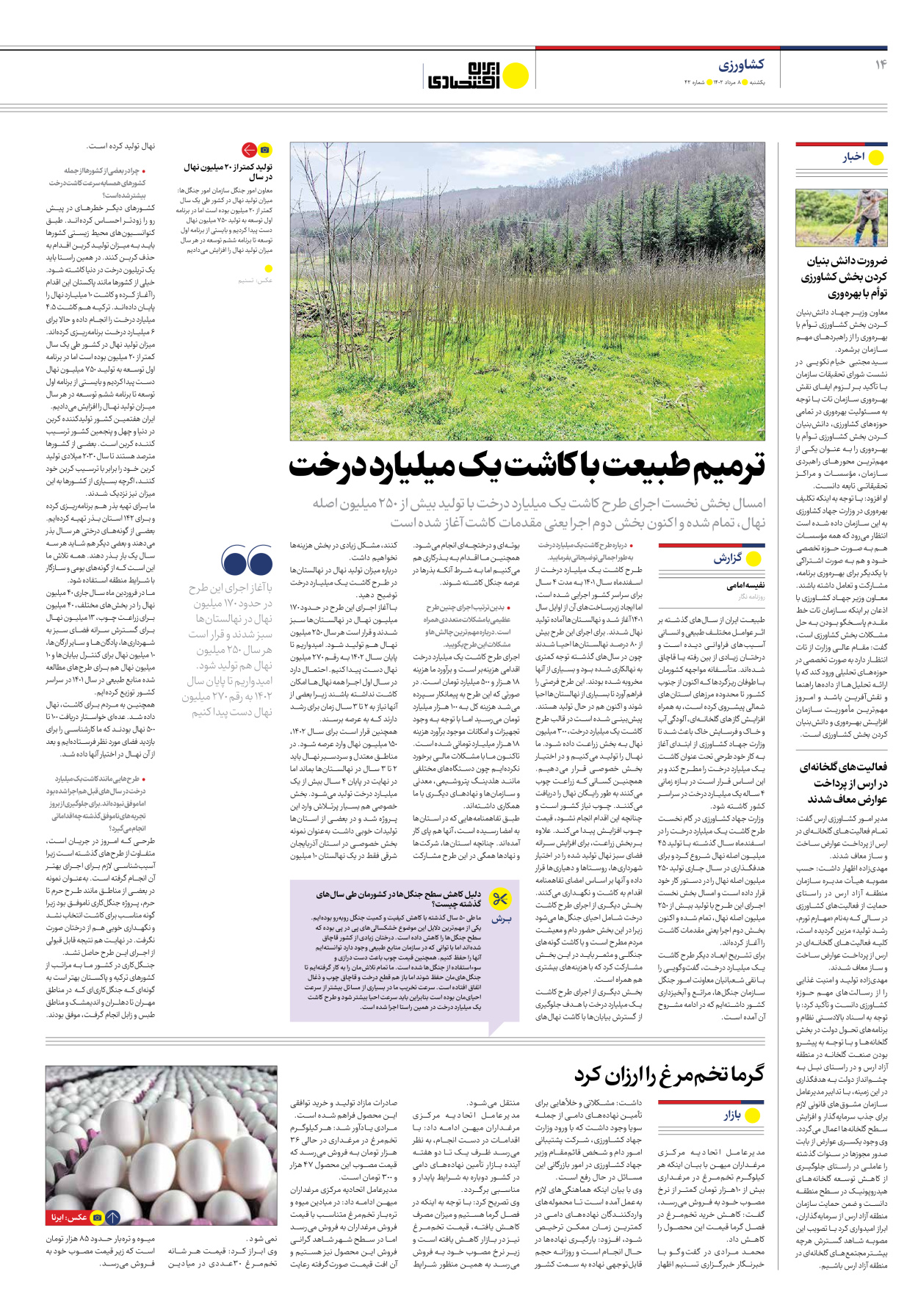 روزنامه ایران اقتصادی - شماره چهل و دو - ۰۸ مرداد ۱۴۰۲ - صفحه ۱۴