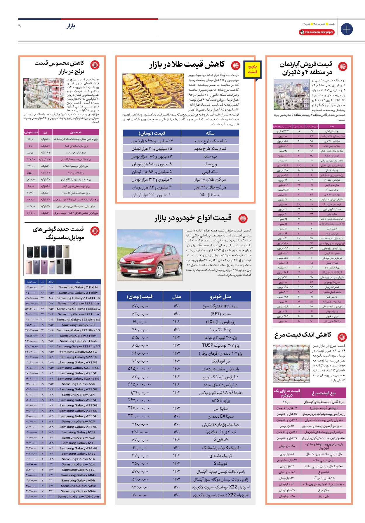 روزنامه ایران اقتصادی - شماره شصت و چهار - ۰۵ شهریور ۱۴۰۲ - صفحه ۹