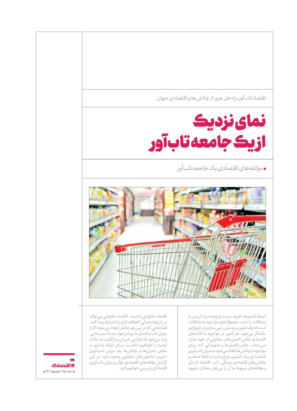 روزنامه ایران اقتصادی - ویژه نامه اقتصادی۴ - ۰۴ شهریور ۱۴۰۲ - صفحه ۱۱۹