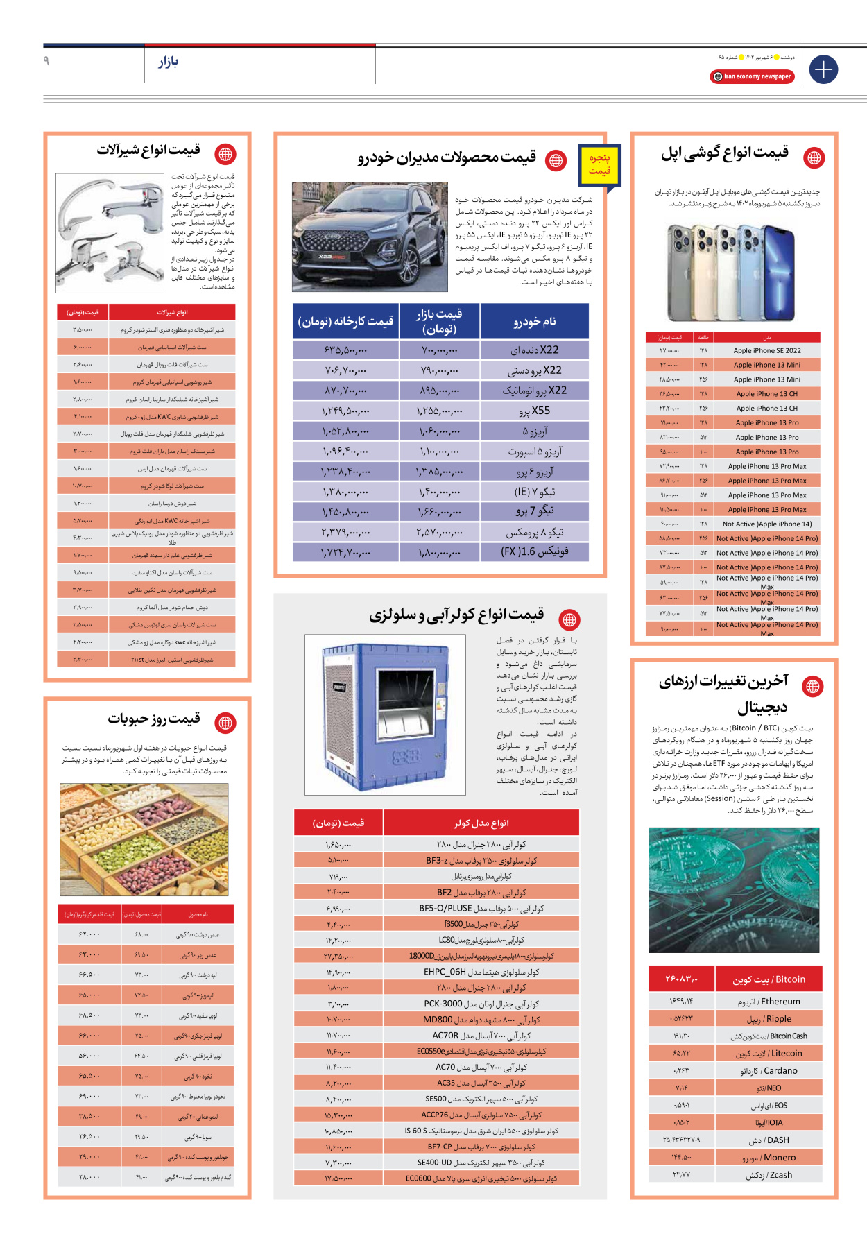 روزنامه ایران اقتصادی - شماره شصت و پنج - ۰۶ شهریور ۱۴۰۲ - صفحه ۹