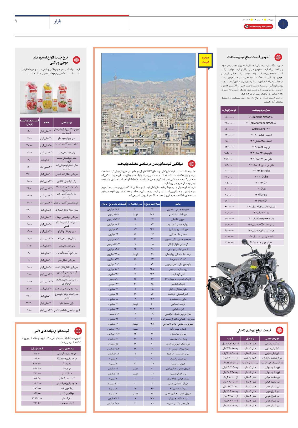 روزنامه ایران اقتصادی - شماره شصت و هفت - ۰۸ شهریور ۱۴۰۲ - صفحه ۹
