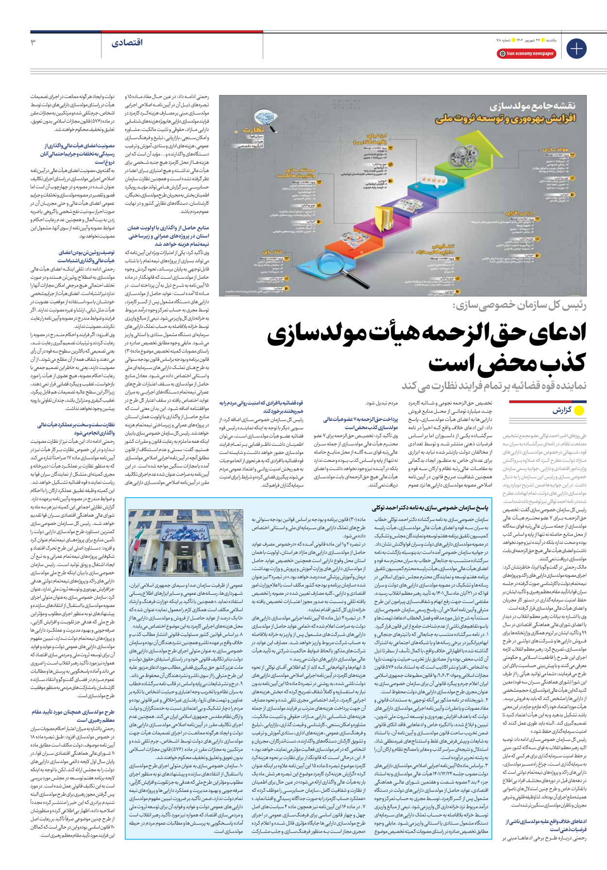 روزنامه ایران اقتصادی - شماره هفتاد و هشت - ۲۶ شهریور ۱۴۰۲ - صفحه ۳