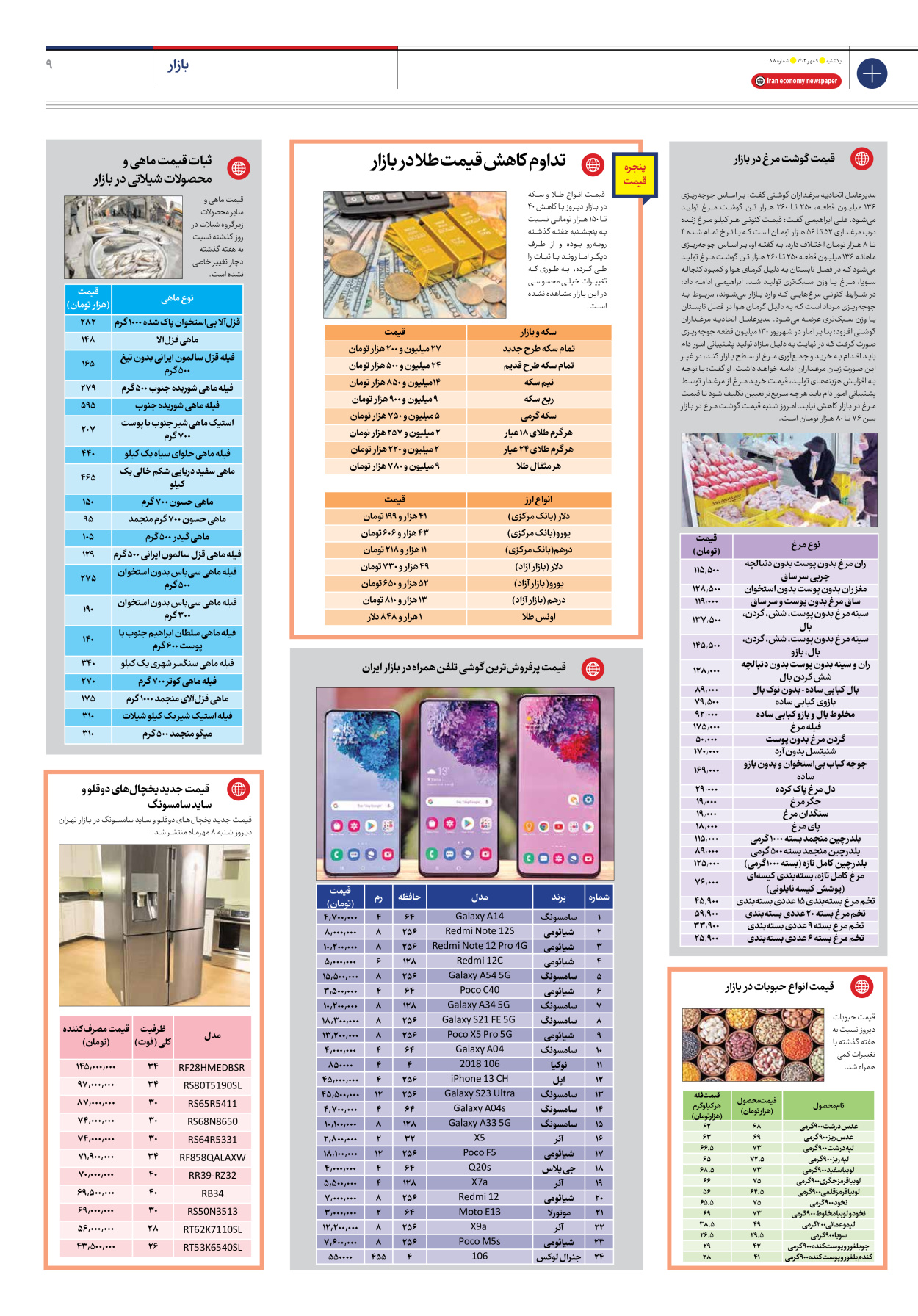 روزنامه ایران اقتصادی - شماره هشتاد و هشت - ۰۹ مهر ۱۴۰۲ - صفحه ۹