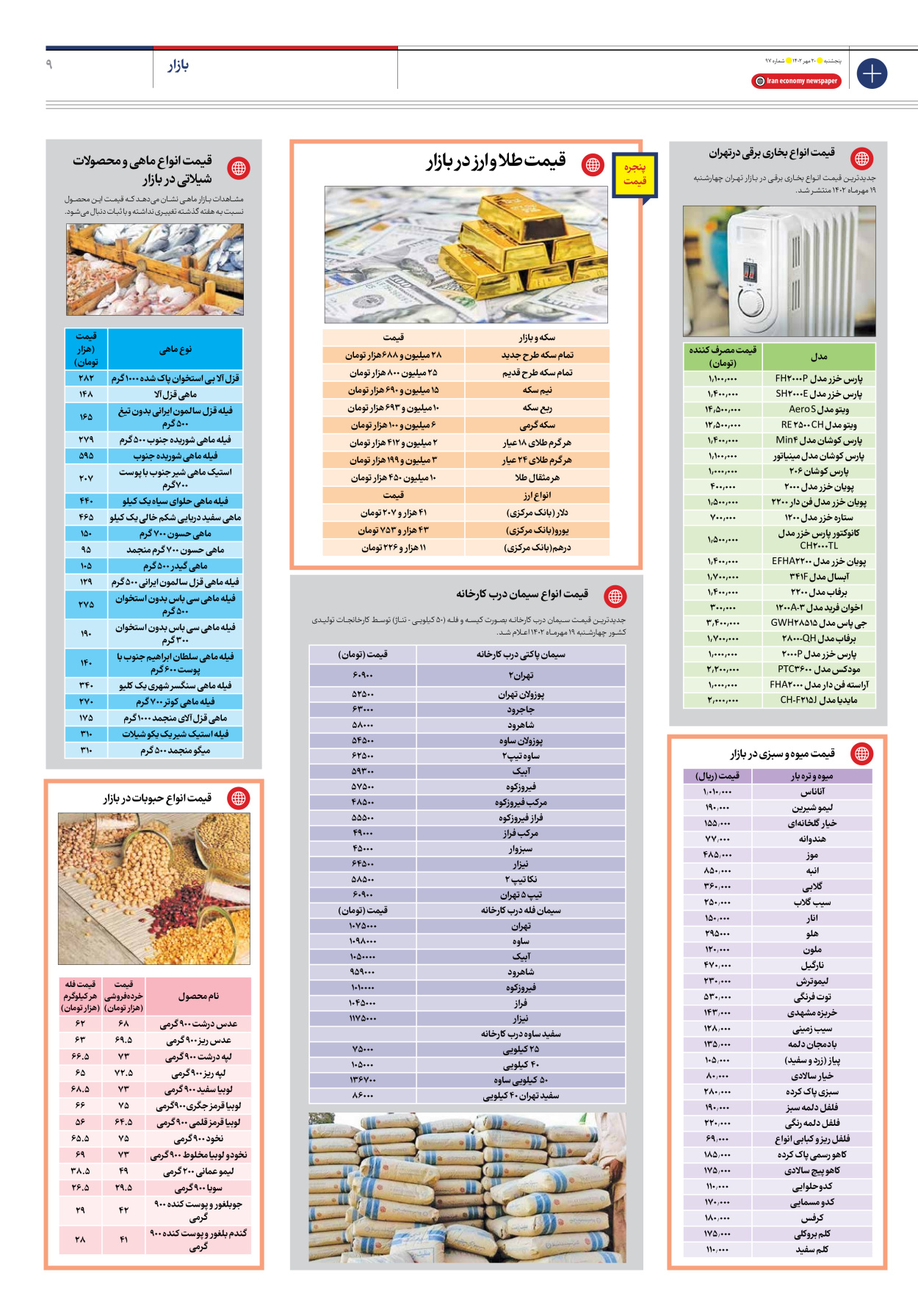 روزنامه ایران اقتصادی - شماره نود و هفت - ۲۰ مهر ۱۴۰۲ - صفحه ۹