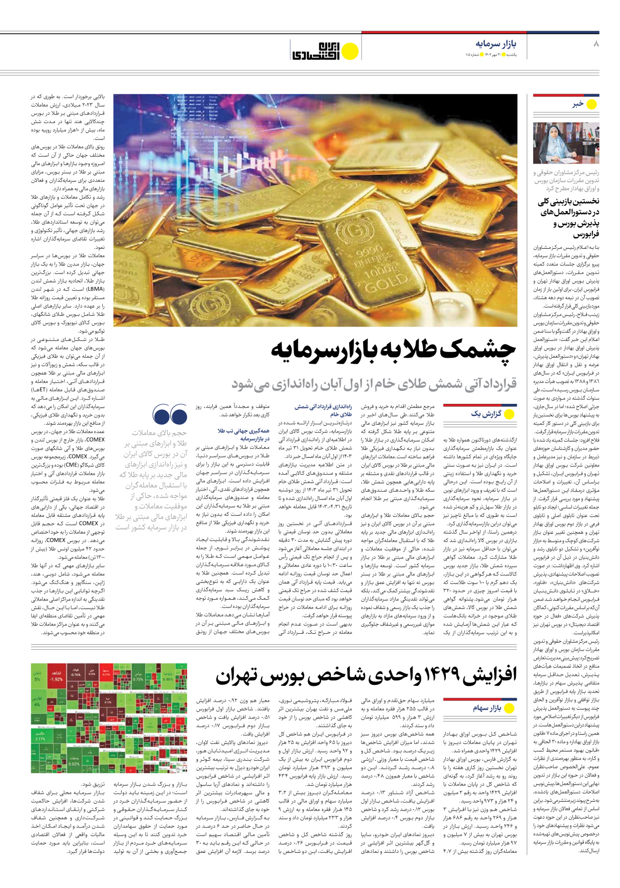 روزنامه ایران اقتصادی - شماره صد و پنج - ۳۰ مهر ۱۴۰۲ - صفحه ۸