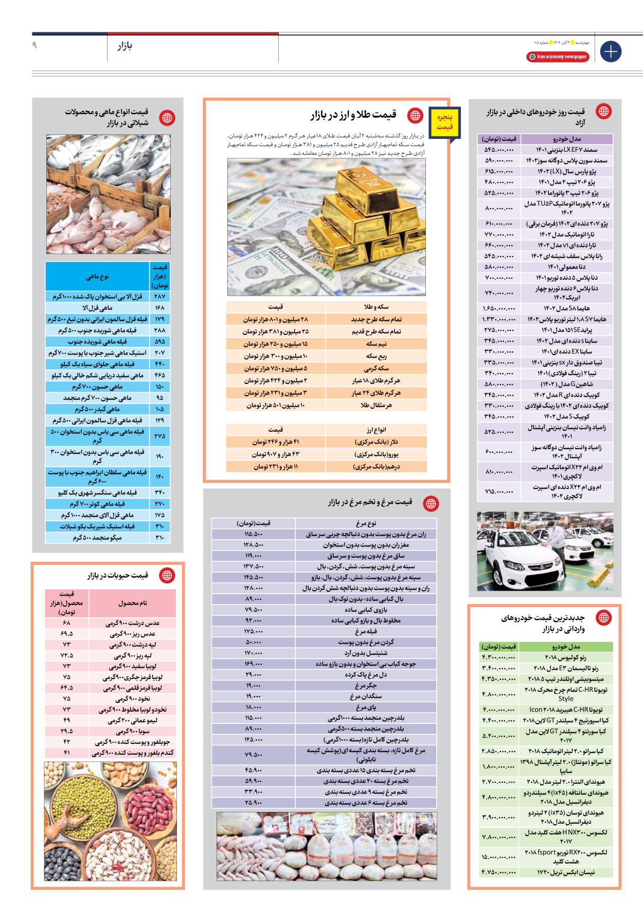 روزنامه ایران اقتصادی - شماره صد و هشت - ۰۳ آبان ۱۴۰۲ - صفحه ۹