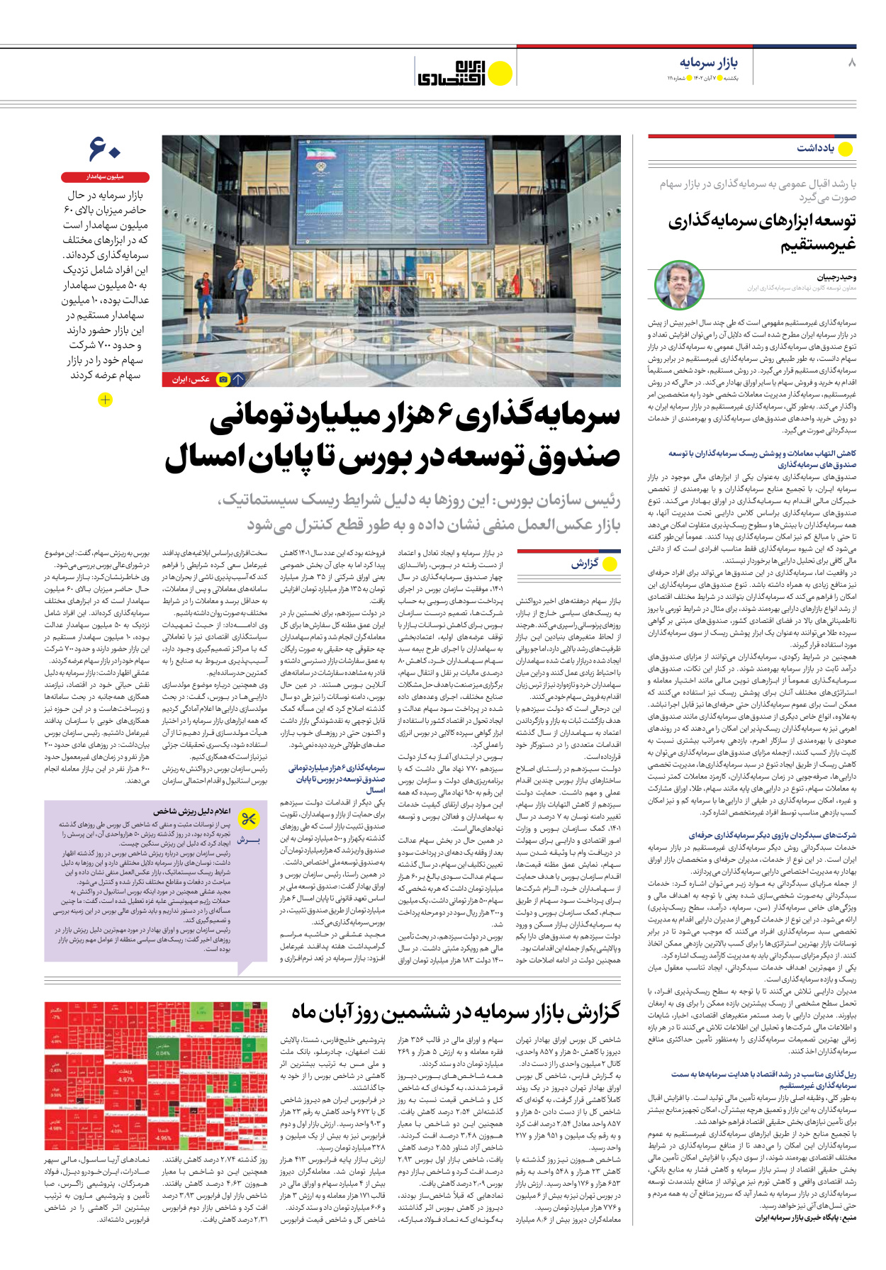 روزنامه ایران اقتصادی - شماره صد و یازده - ۰۷ آبان ۱۴۰۲ - صفحه ۸