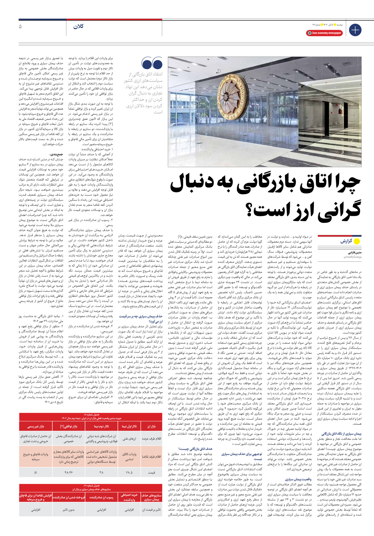 روزنامه ایران اقتصادی - شماره صد و دوازده - ۰۸ آبان ۱۴۰۲ - صفحه ۵