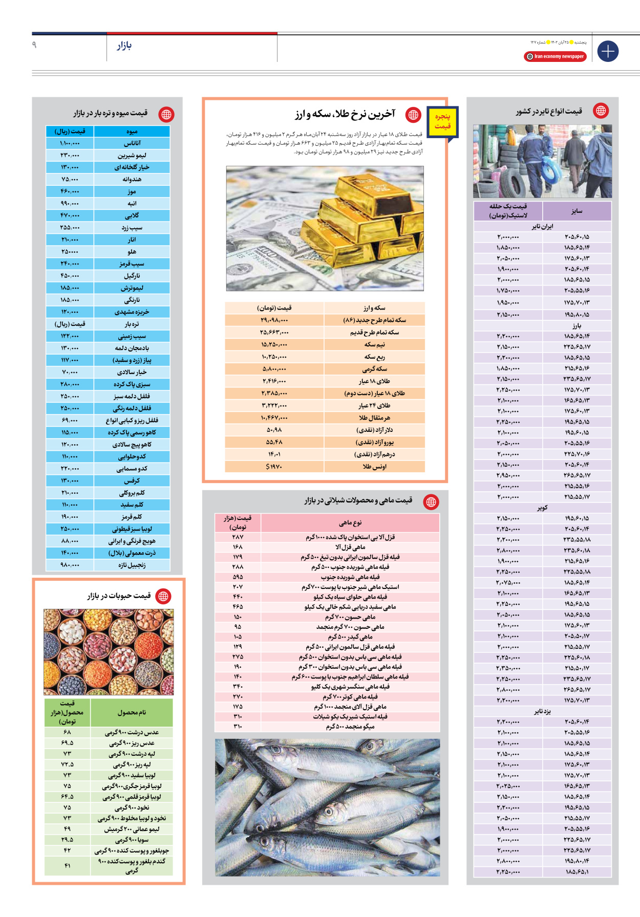روزنامه ایران اقتصادی - شماره صد و بیست و هفت - ۲۵ آبان ۱۴۰۲ - صفحه ۹