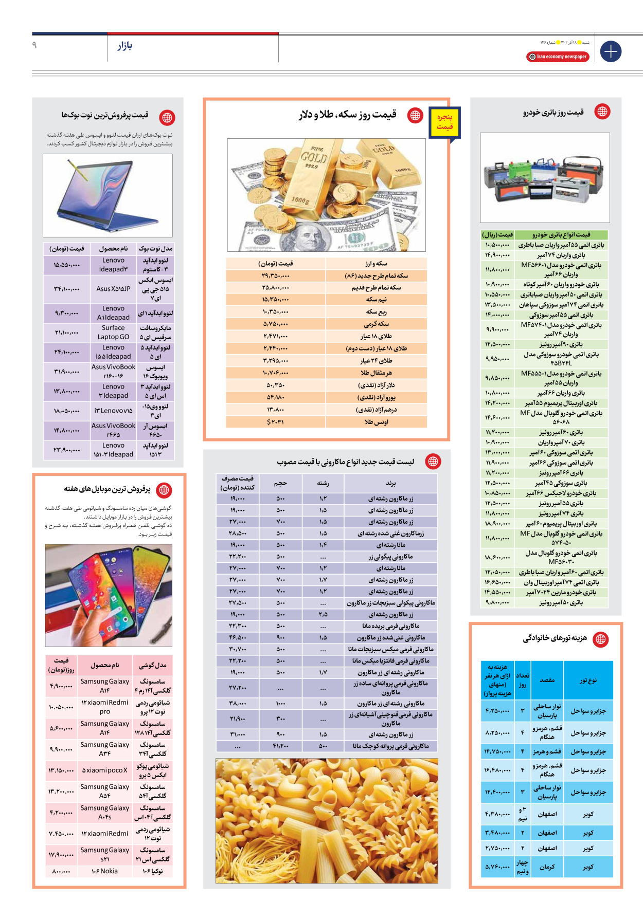 روزنامه ایران اقتصادی - شماره صد و چهل و شش - ۱۸ آذر ۱۴۰۲ - صفحه ۹