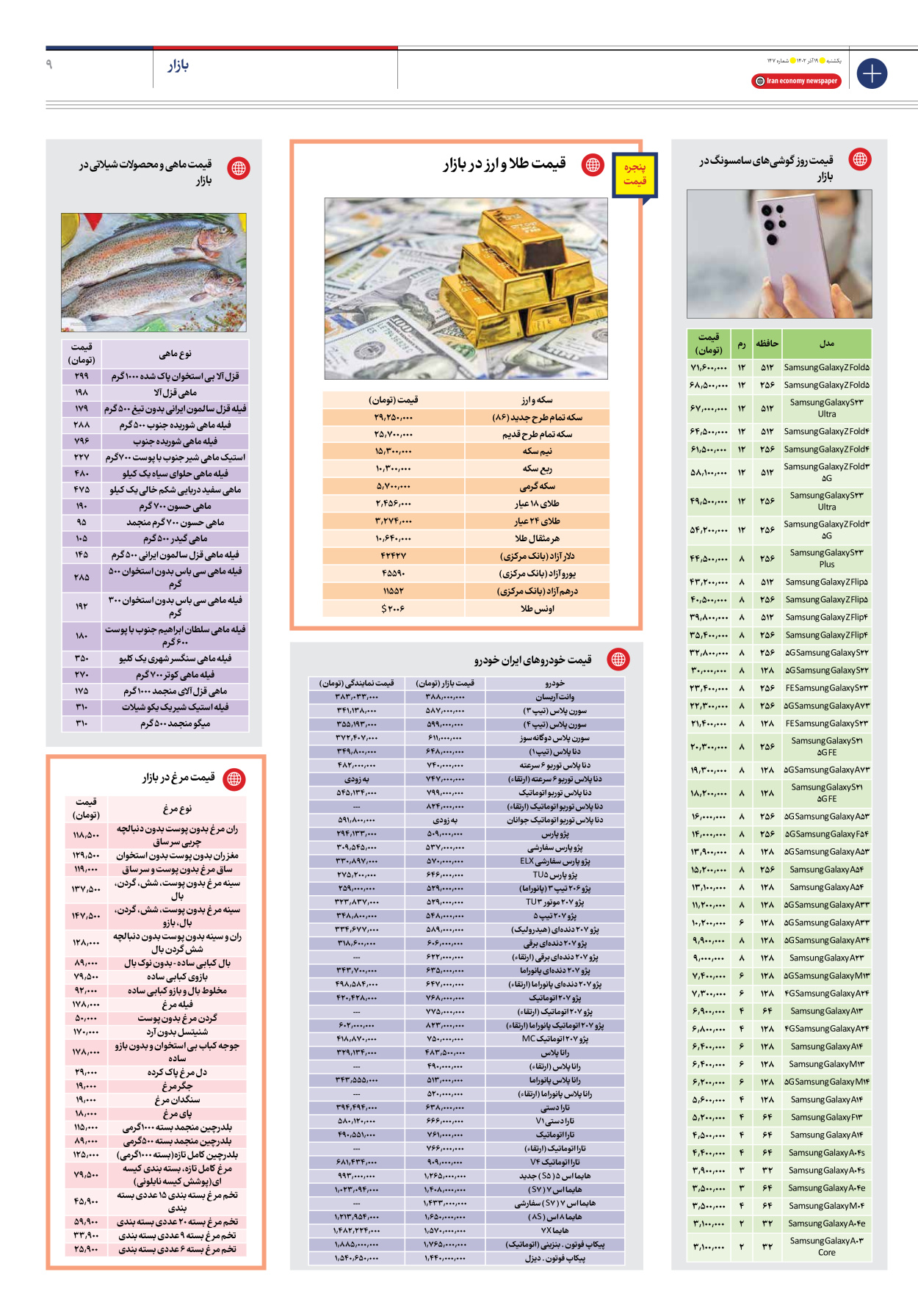 روزنامه ایران اقتصادی - شماره صد و چهل و هفت - ۱۹ آذر ۱۴۰۲ - صفحه ۹