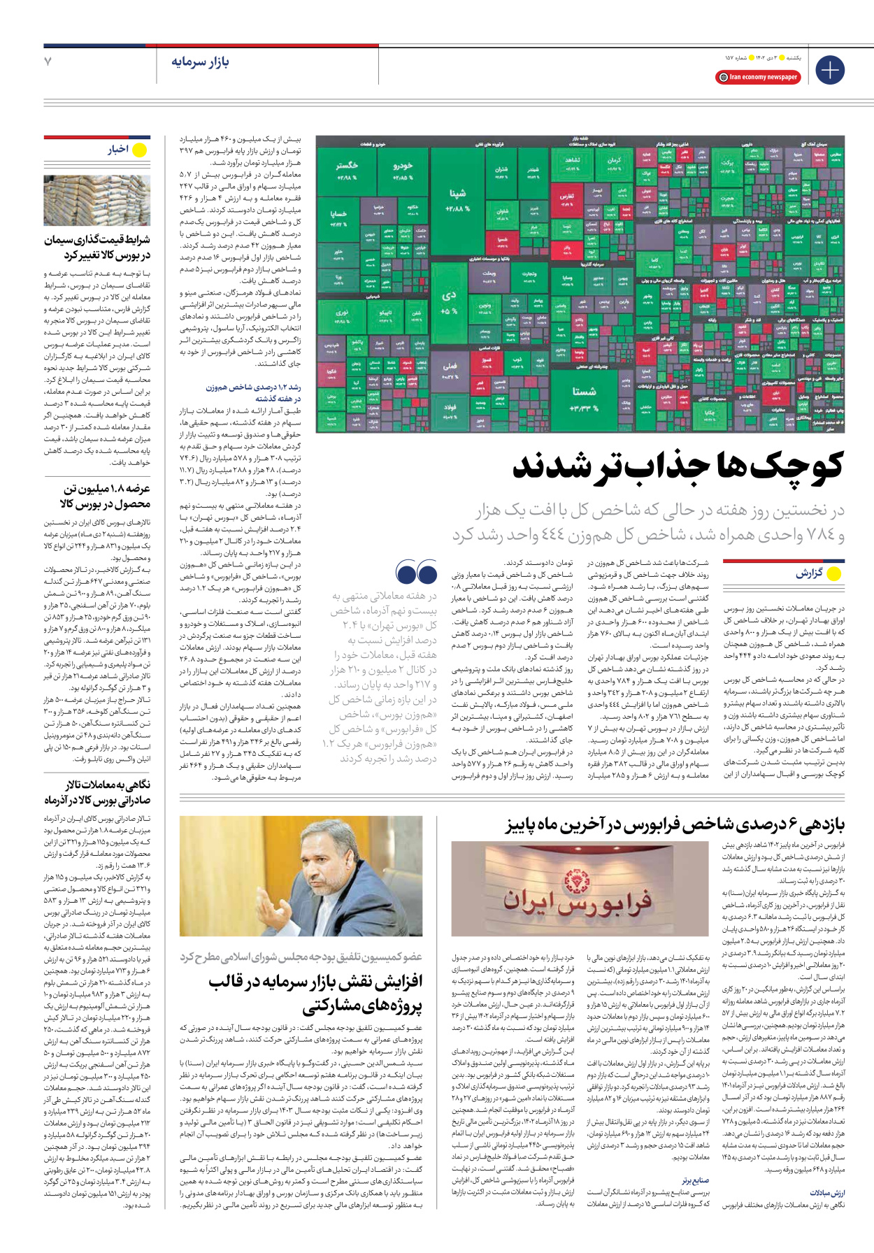 روزنامه ایران اقتصادی - شماره صد و پنجاه و هفت - ۰۳ دی ۱۴۰۲ - صفحه ۷