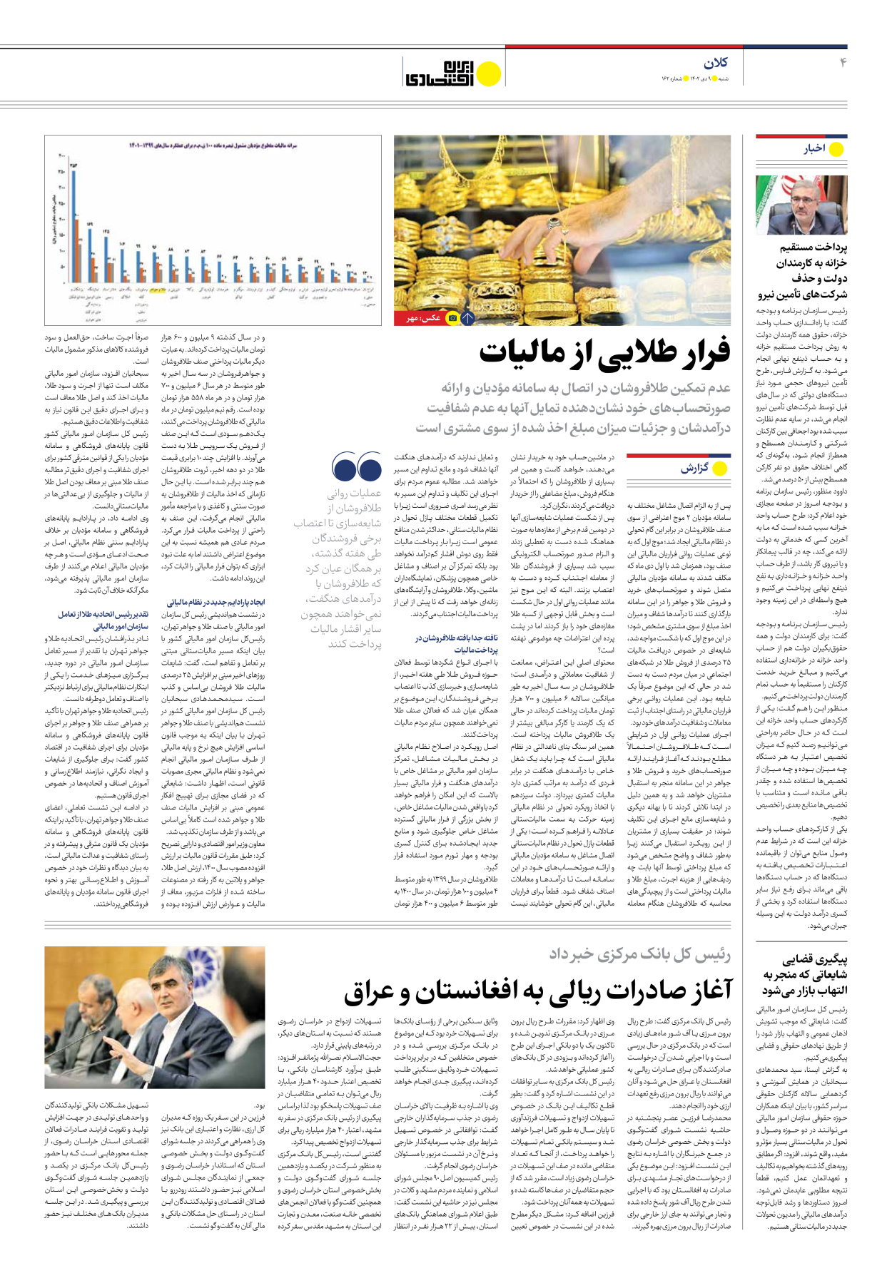 روزنامه ایران اقتصادی - شماره صد و شصت و دو - ۰۹ دی ۱۴۰۲ - صفحه ۴