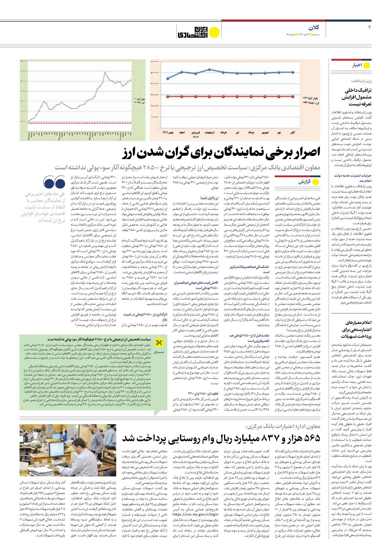 روزنامه ایران اقتصادی - شماره صد و شصت و پنج - ۱۲ دی ۱۴۰۲ - صفحه ۴