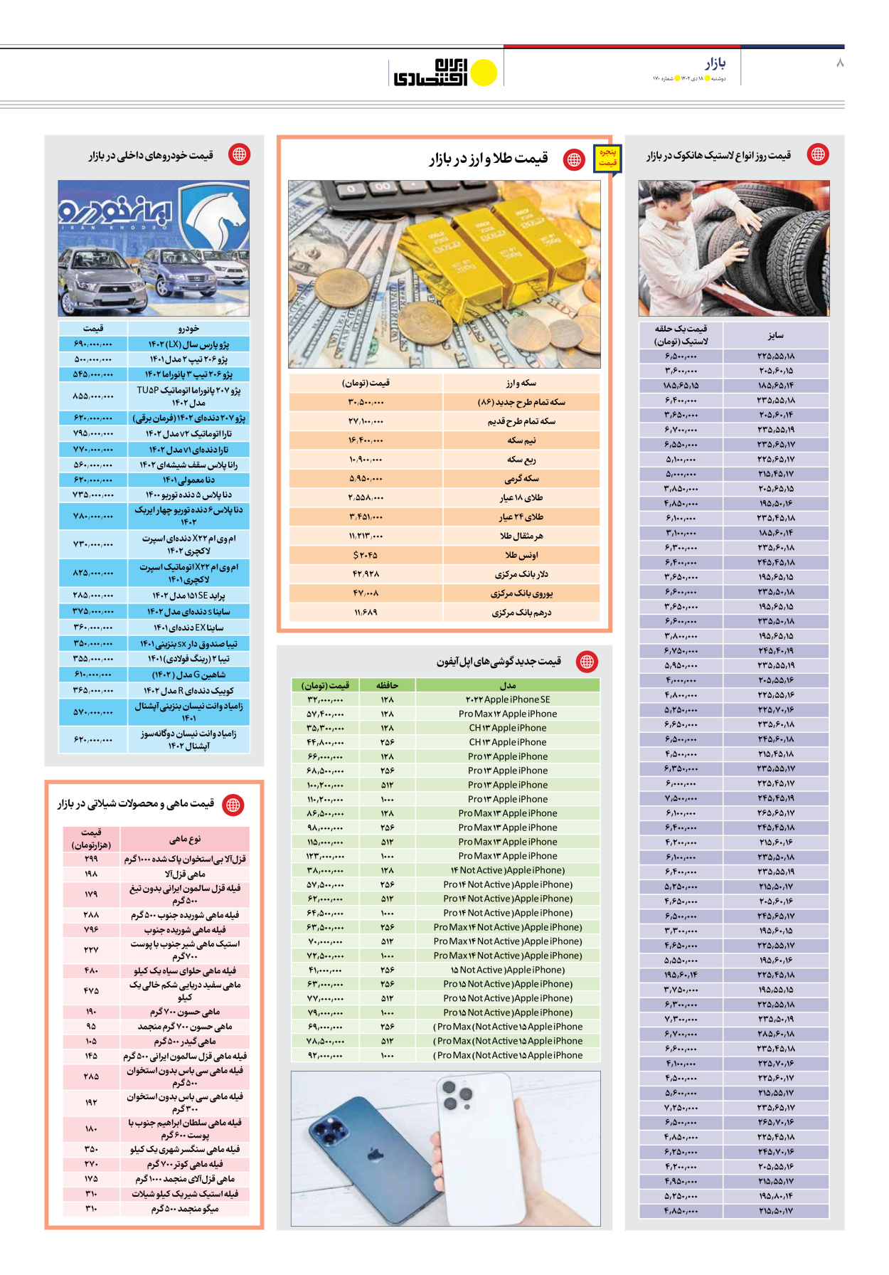 روزنامه ایران اقتصادی - شماره صد و هفتاد - ۱۸ دی ۱۴۰۲ - صفحه ۸