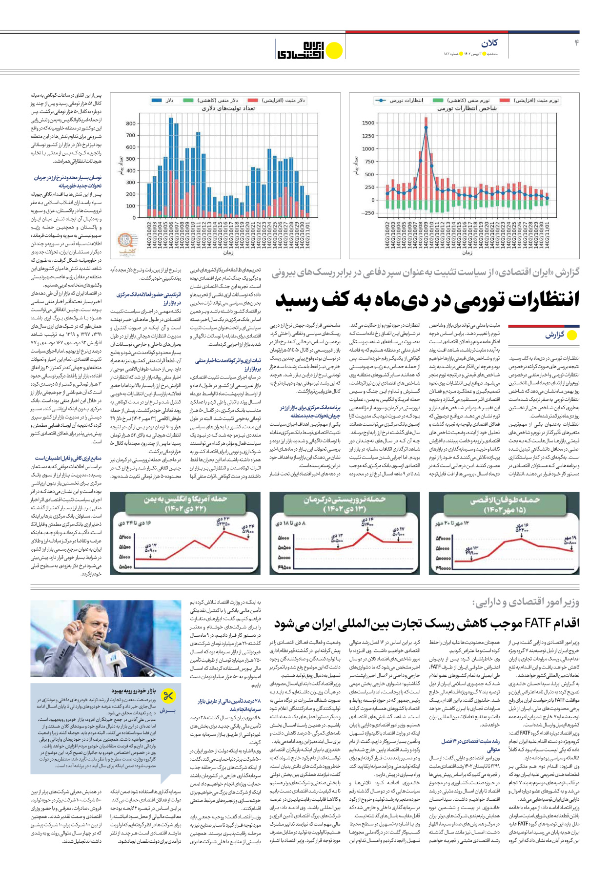روزنامه ایران اقتصادی - شماره صد و هشتاد و سه - ۰۳ بهمن ۱۴۰۲ - صفحه ۴