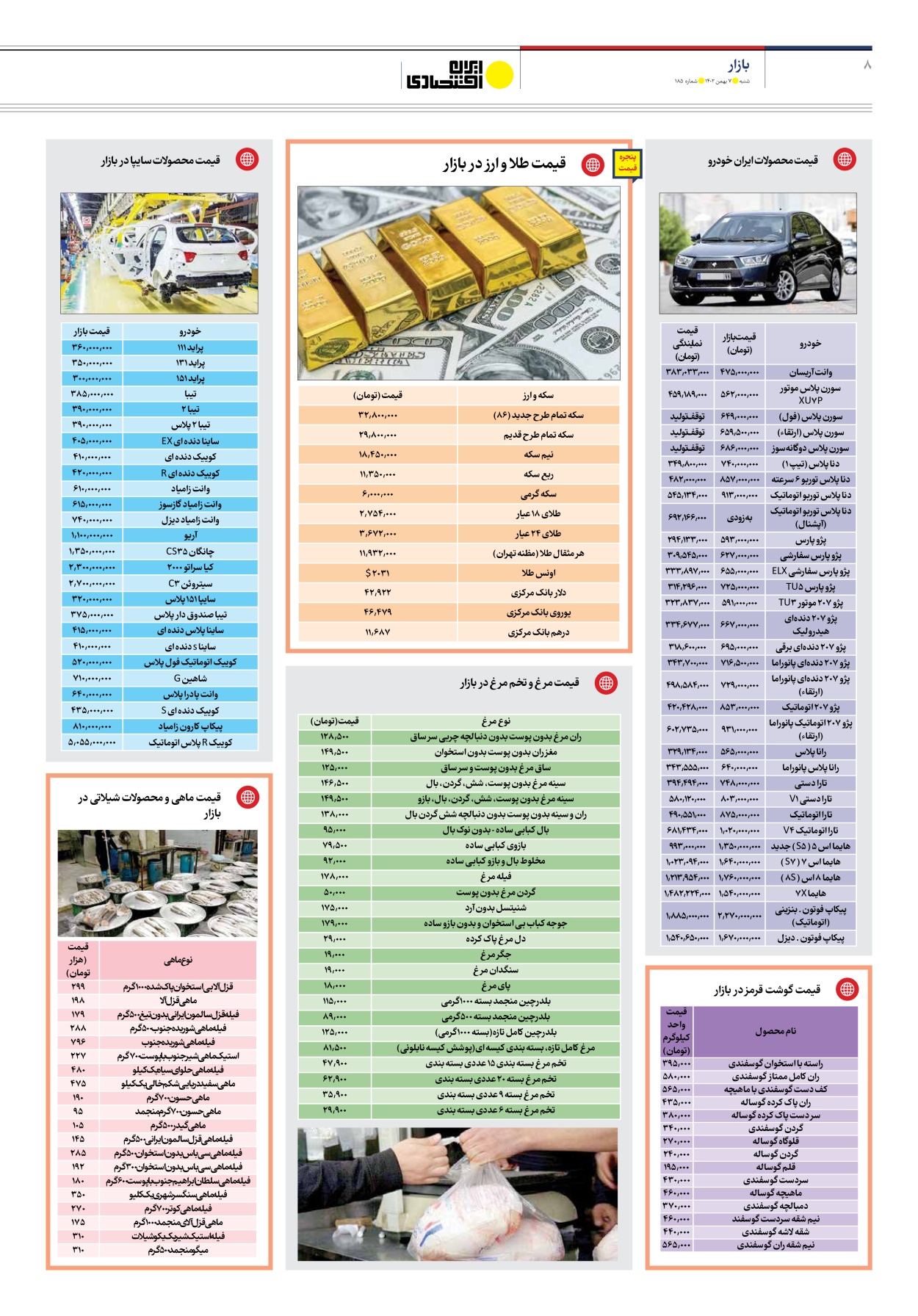 روزنامه ایران اقتصادی - شماره صد و هشتاد و پنج - ۰۷ بهمن ۱۴۰۲ - صفحه ۸