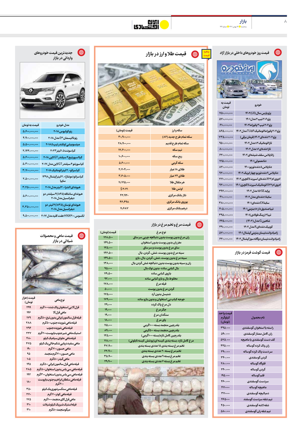 روزنامه ایران اقتصادی - شماره صد و نود و چهار - ۱۷ بهمن ۱۴۰۲ - صفحه ۸