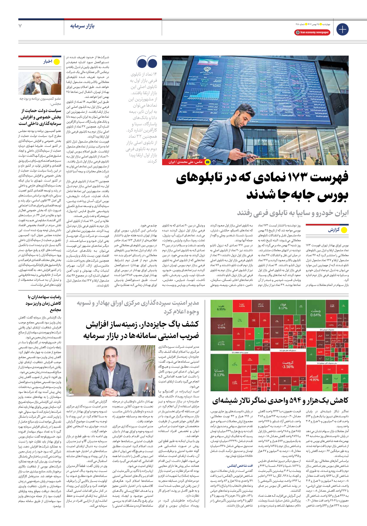 روزنامه ایران اقتصادی - شماره صد و نود و هشت - ۲۵ بهمن ۱۴۰۲ - صفحه ۷