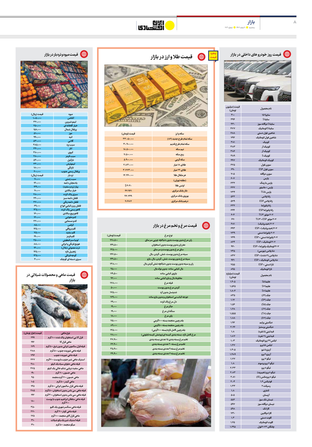 روزنامه ایران اقتصادی - شماره دویست و سه - ۰۱ اسفند ۱۴۰۲ - صفحه ۸