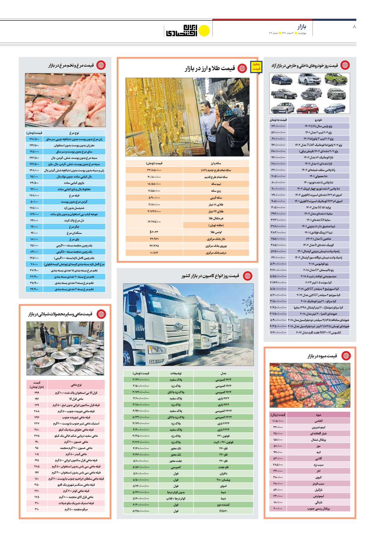 روزنامه ایران اقتصادی - شماره دویست و چهار - ۰۲ اسفند ۱۴۰۲ - صفحه ۸
