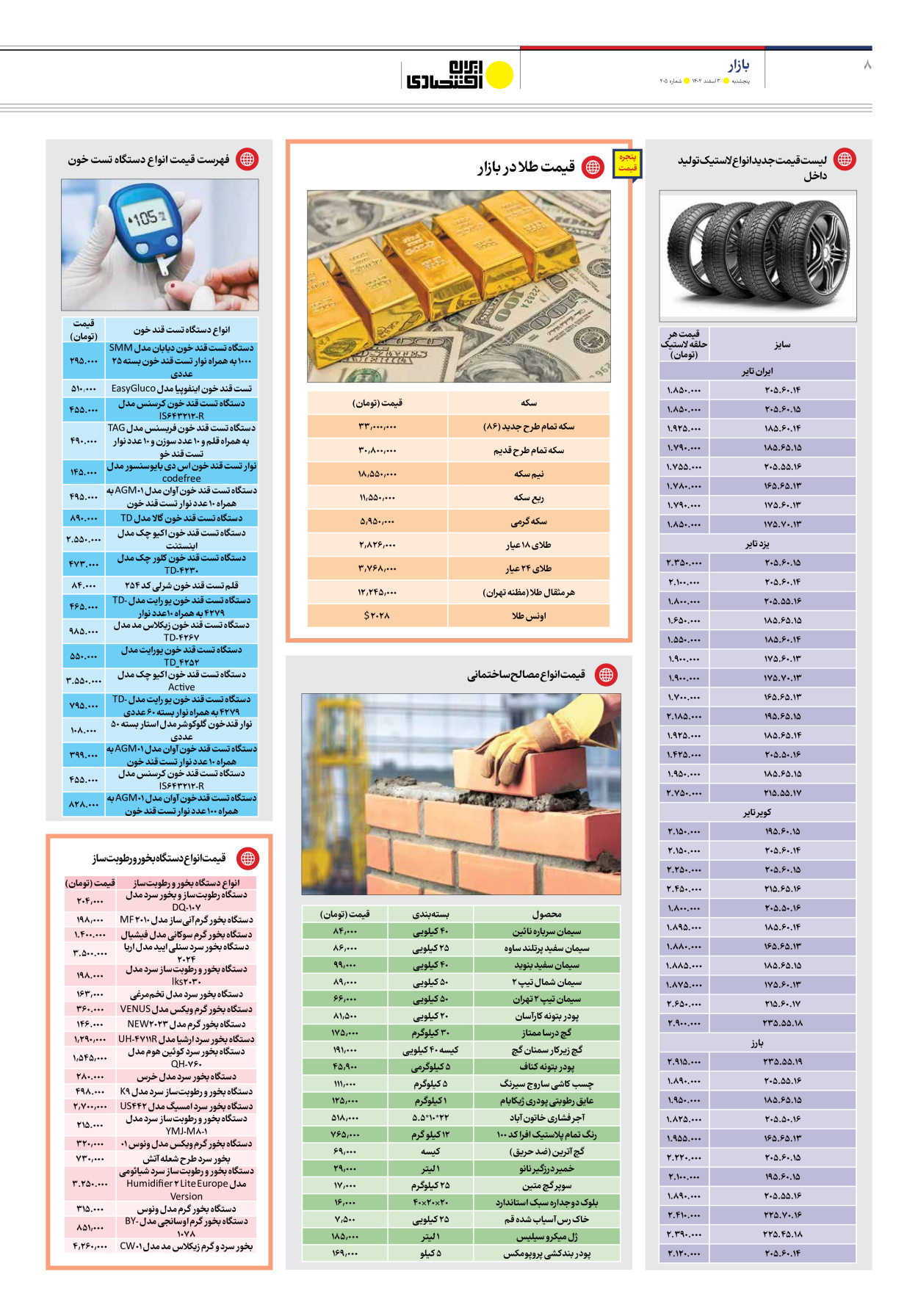 روزنامه ایران اقتصادی - شماره دویست و پنج - ۰۳ اسفند ۱۴۰۲ - صفحه ۸