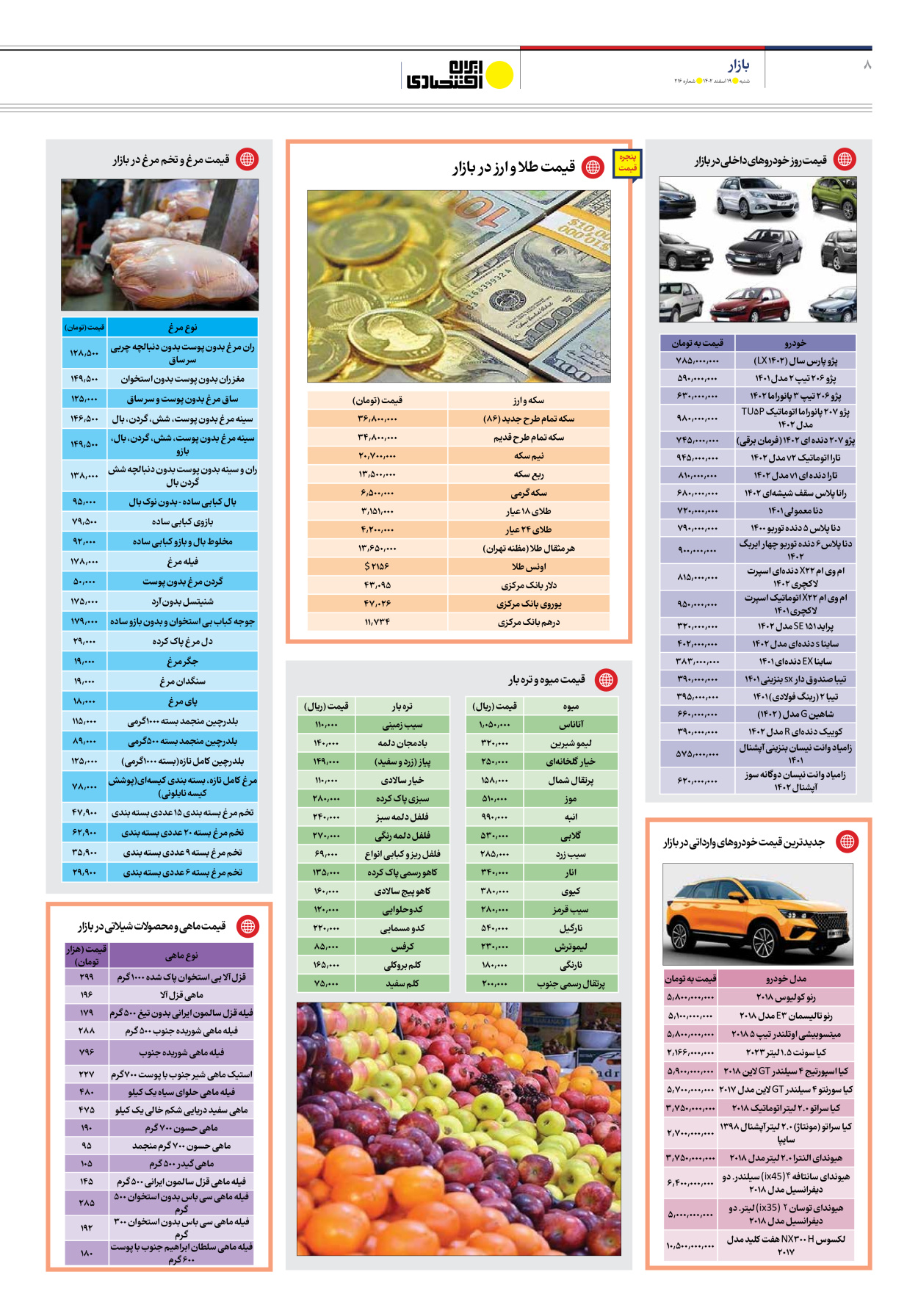 روزنامه ایران اقتصادی - شماره دویست و شانزده - ۱۹ اسفند ۱۴۰۲ - صفحه ۸