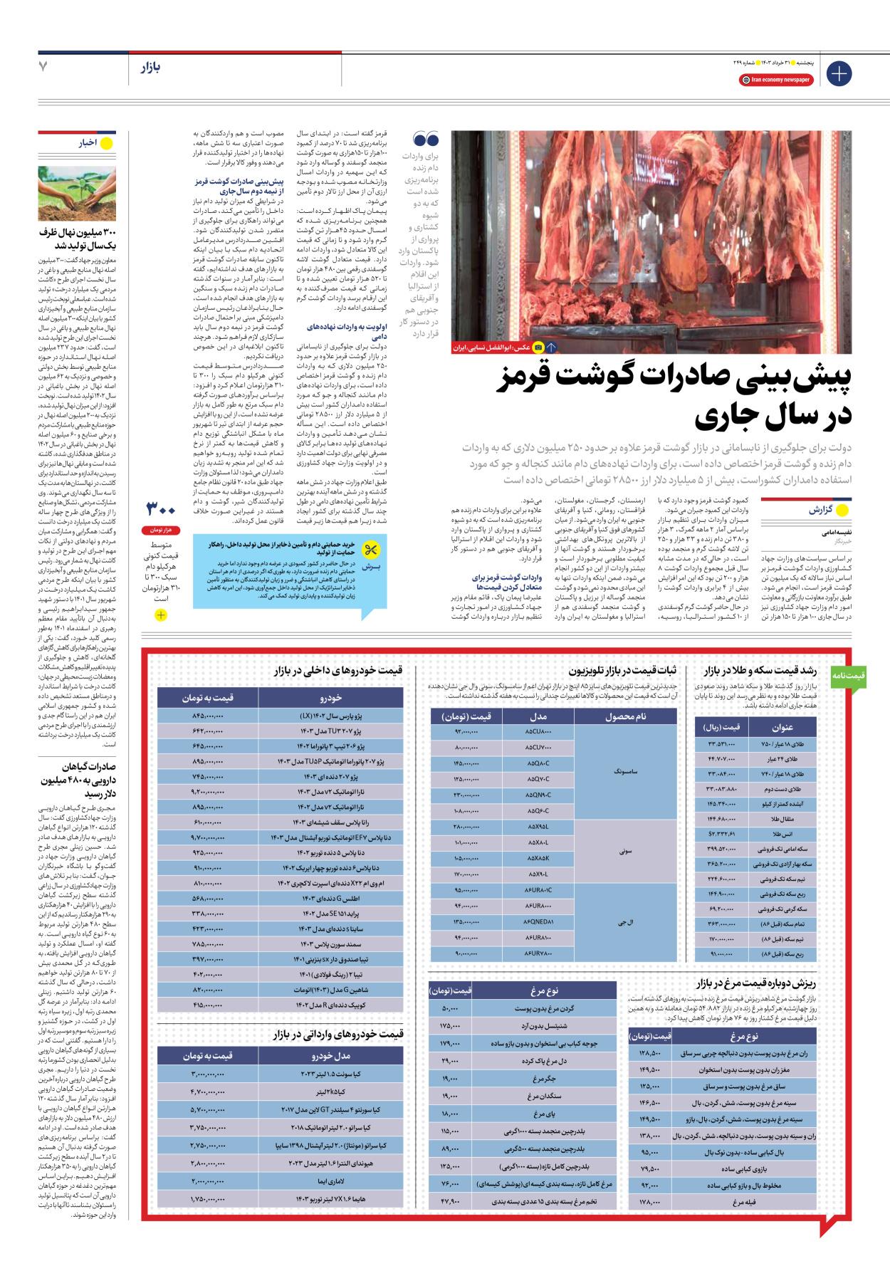 روزنامه ایران اقتصادی - شماره دویست و چهل و نه - ۳۱ خرداد ۱۴۰۳ - صفحه ۷