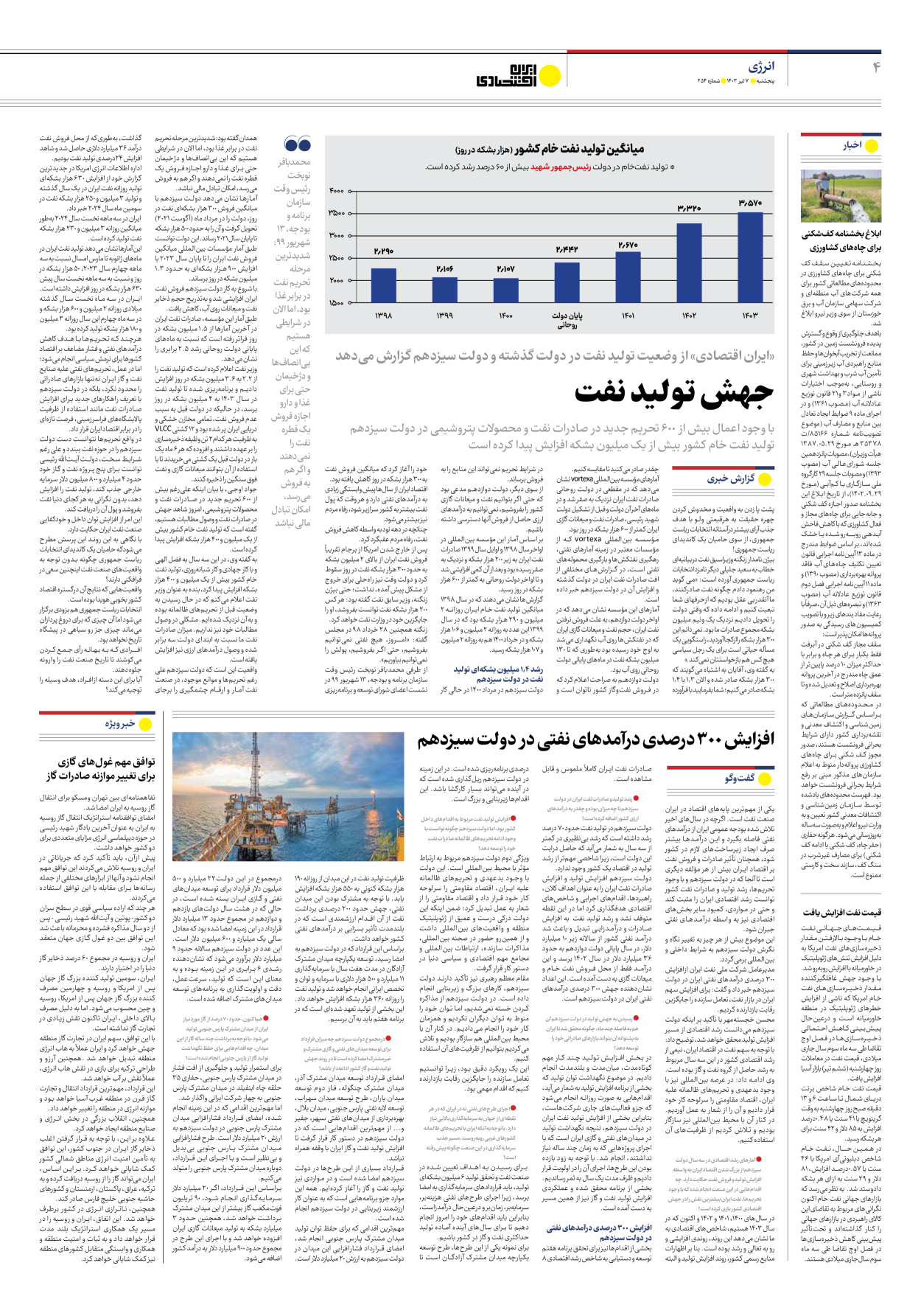 روزنامه ایران اقتصادی - شماره دویست و پنجاه و چهار - ۰۷ تیر ۱۴۰۳ - صفحه ۴