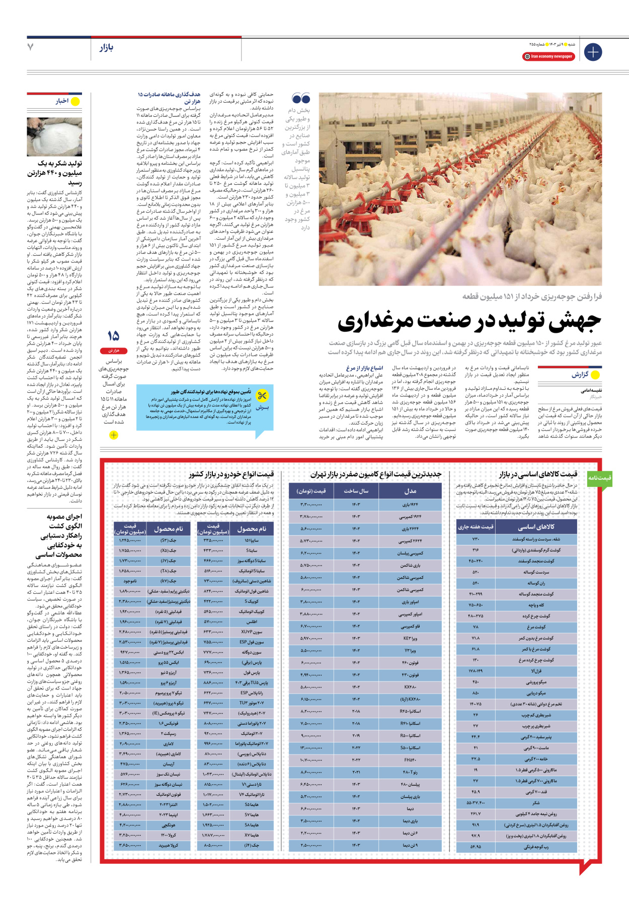روزنامه ایران اقتصادی - شماره دویست و پنجاه و پنج - ۰۹ تیر ۱۴۰۳ - صفحه ۷