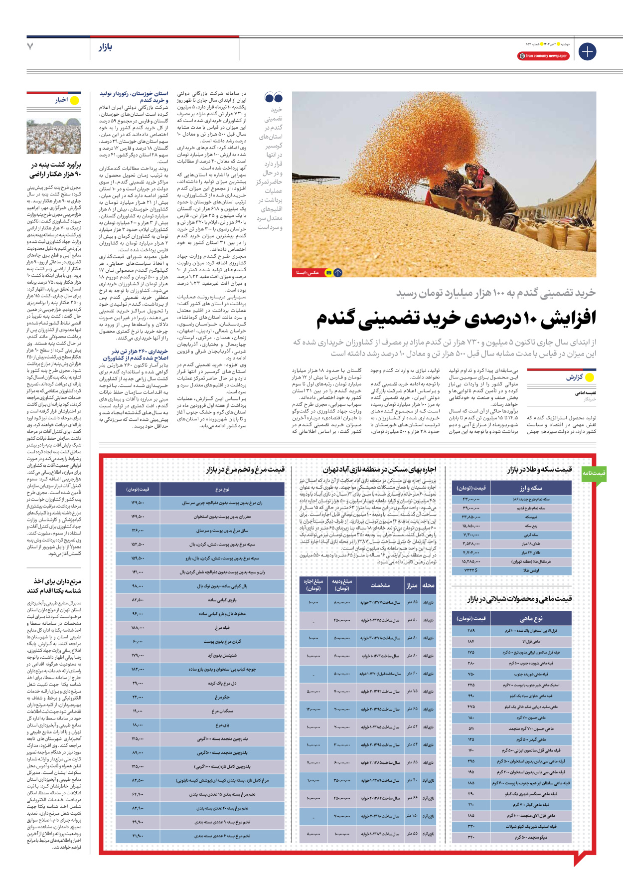 روزنامه ایران اقتصادی - شماره دویست و پنجاه و هفت - ۱۱ تیر ۱۴۰۳ - صفحه ۷