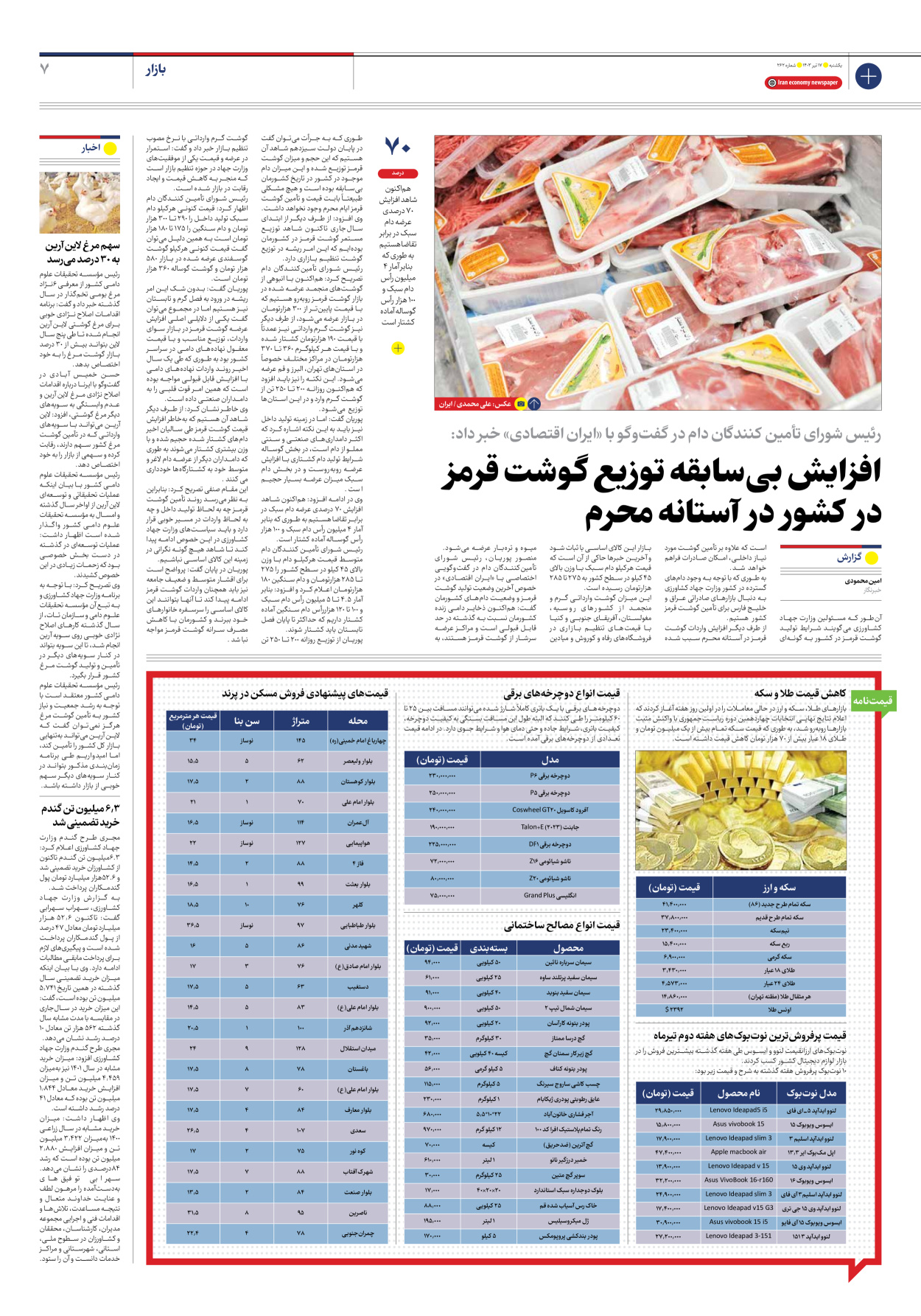 روزنامه ایران اقتصادی - شماره دویست و شصت و دو - ۱۷ تیر ۱۴۰۳ - صفحه ۷