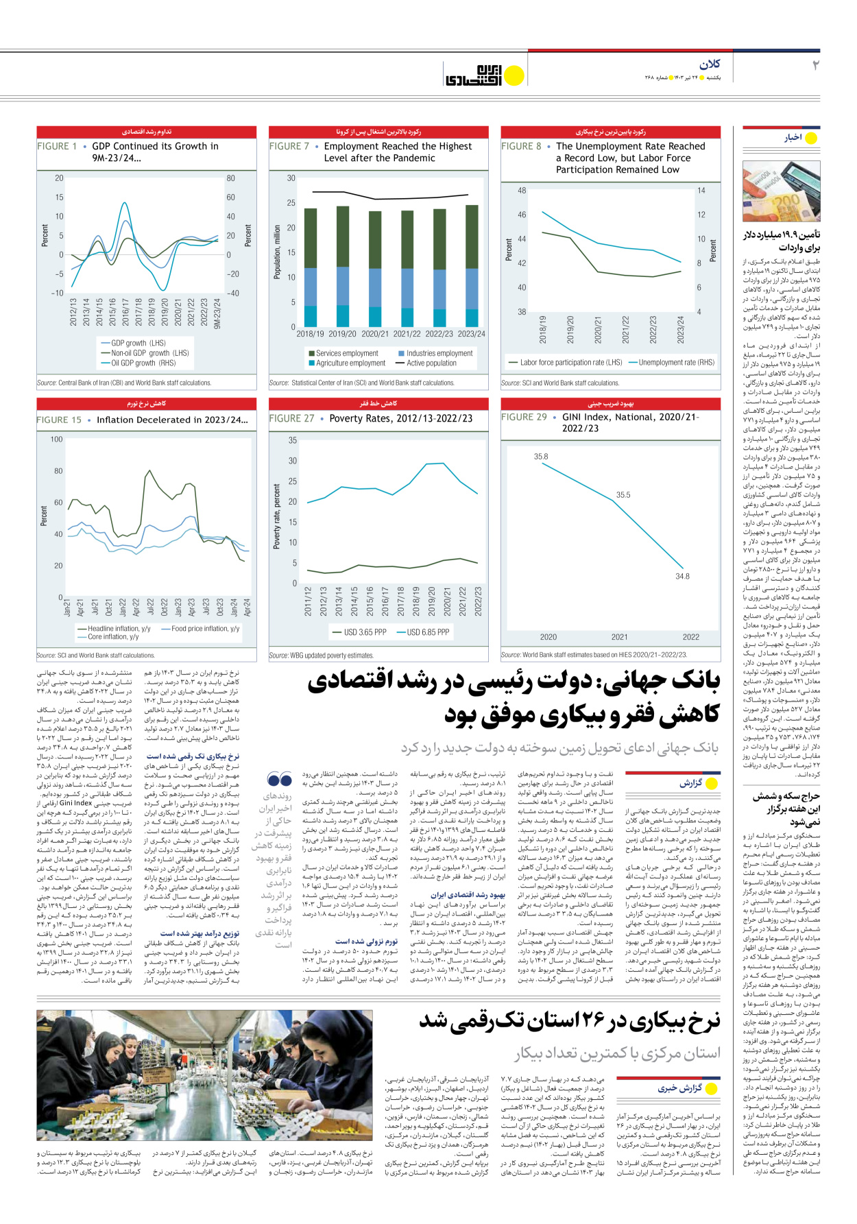 روزنامه ایران اقتصادی - شماره دویست و شصت و هشت - ۲۴ تیر ۱۴۰۳ - صفحه ۲
